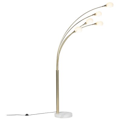 QAZQA  Lampadaire art d&eacute;co or 5 lampes - Sixties Marmo