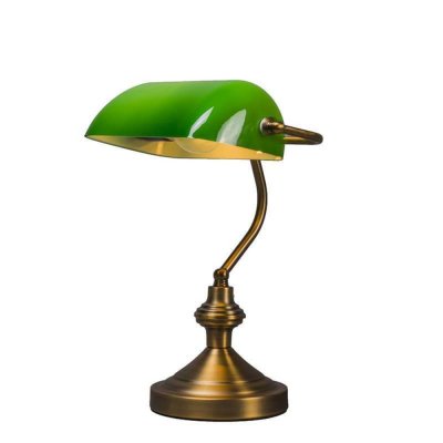QAZQA  Lampe de notaire Banker vert/cuivre/bronze