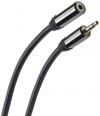 QED  QE7302 Rallonge Casque male/Femelle 5 m Noir