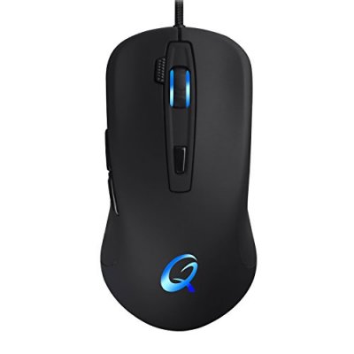 QPAD  DX-5 - Souris - pour droitiers - laser - 7 boutons - filaire - USB - noir 