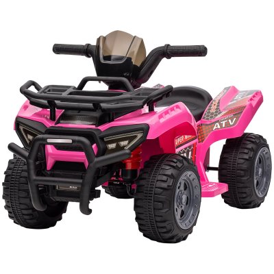 HOMCOM Quad Buggy &Eacute;lectrique Enfant 6 V 2 Km/h Max. Effet Lumineux Rose