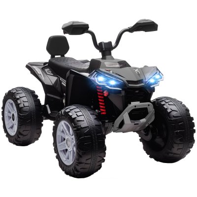 AIYAPLAY Quad &eacute;lectrique enfant 24v max. 6,5kmh port usb, mp3 effets lumineux noir