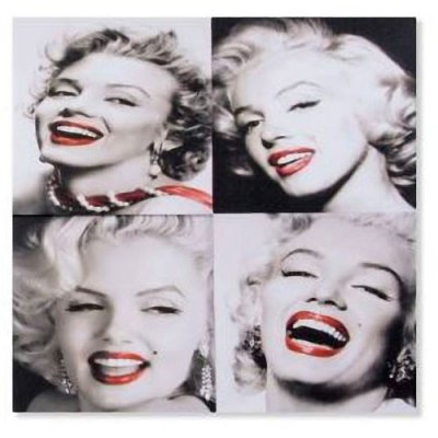 NON RENSEIGNE Quadriptyque en toile et bois marilyn 60 x 60 cm