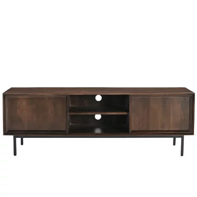 MOLOO Quarto-meuble tv 150 cm en bois massif brun