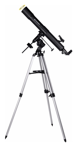 BRESSER Quasar Lunette astronomique 80/900 Carbon design avec Adaptateur pour Smartphone