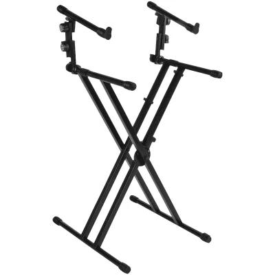 QUIKLOK  Ql642 - Stand Clavier X Double Avec Deux Niveaux - Noir
