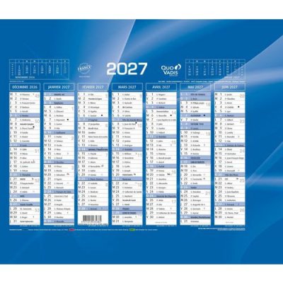 QUO VADIS  Calendrier De Banque 2023 - 18 X 13,5 Cm -  - Bleu