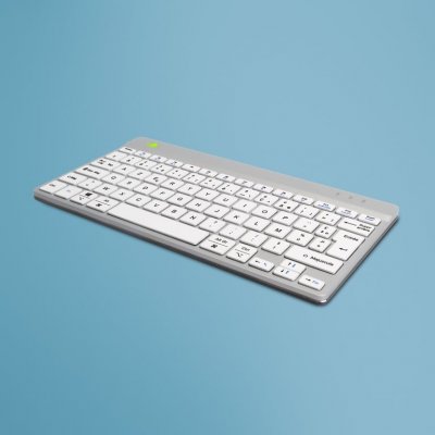 R GO TOOLS R-Go Compact Break - Clavier - sans fil - Bluetooth 5.0 - AZERTY - Fran&ccedil;ais - blanc