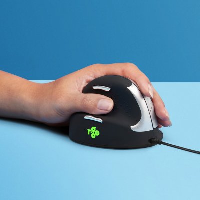 R-Go HE Break - M - souris - ergonomique - pour gauchers - 5 boutons - filaire - USB - noir 