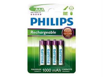 PHILIPS R03B4RTU10 - Batterie 4 x AAA - NiMH - (rechargeables) - 1000 mAh