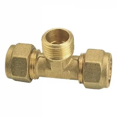 SOMATHERM Raccord &agrave; compression - male au centre 15/21 - per &Oslash;20 - chrome