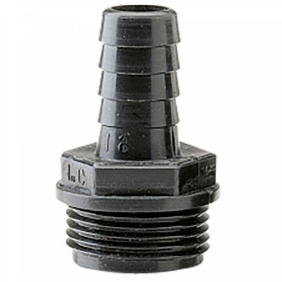 RIBIMEX Raccord droit cannel&eacute; filet&eacute; 1"" m&acirc;le pour tuyau D. 19 mm - PRRAC1MX19 - Ribiland