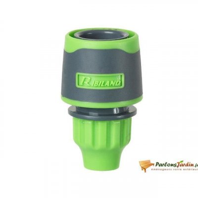 RIBIMEX Raccord rapide libre en bi-mati&egrave;re pour tuyau d'arrosage 9mm