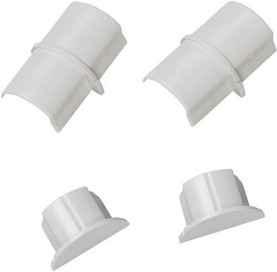 D LINE Raccords lisses blancs pour moulure demi-circulaire D-Line 30x15 mm