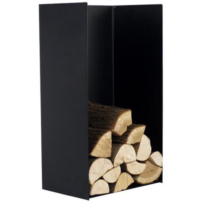MAGNUS Rack &agrave; b&ucirc;ches PESTAK en acier noir avec dossier 45x30x80 cm 30