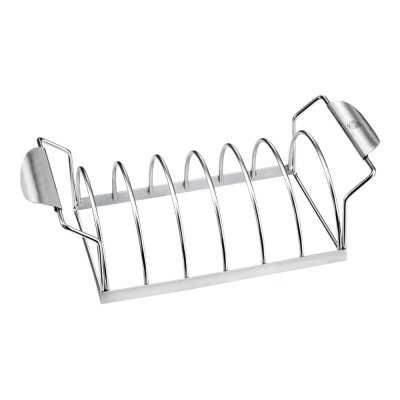 GEFU Rack &agrave; travers de porc pour barbecue BBQ  Acier inoxydable Argent
