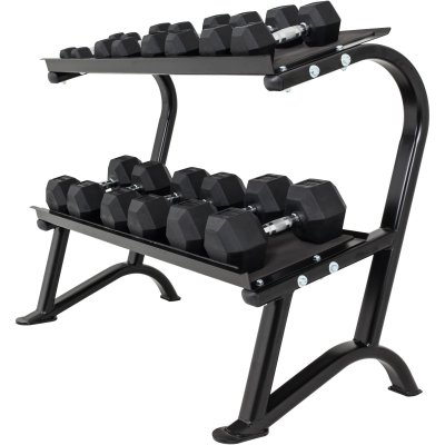 GORILLA SPORTS Rack de rangement pour halt&egrave;res hexagonaux, noir - 
