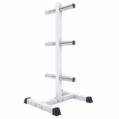 GORILLA SPORTS Rack de rangement pour poids disques olympique 51mm, blanc