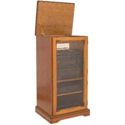BEAUX MEUBLES PAS CHERS Rack Hifi 1 Porte Merisier Dessus Relevable - marron