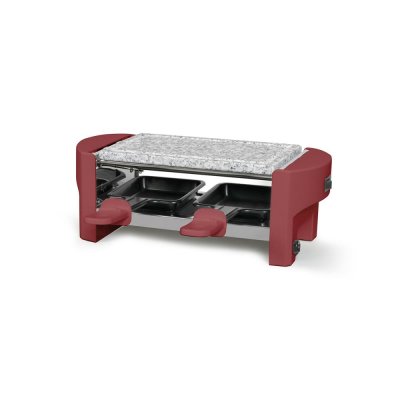 LIVOO Raclette  Doc369rc 2 Personnes Rouge Bordeau Plaque Effet Pierre