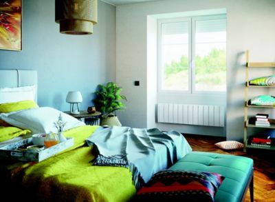 SAUTER Radiateur &eacute;lectrique connect&eacute; IPALA bas 1400W blanc - inertie fluide