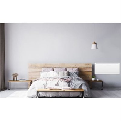 OCEANIC Radiateur &eacute;lectrique fixe a inertie seche c&eacute;ramique 2000w  rubis - design galb&eacute; - blanc - nf