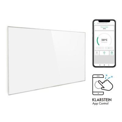 KLARSTEIN Radiateur infrarouge &eacute;lectrique  Wonderwall - 80x120 cm - 960W - Contr&ocirc;le par app - Blanc 