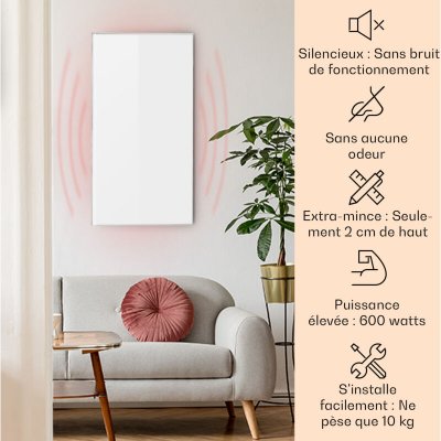 KLARSTEIN Radiateur infrarouge  Wonderwall Air 60 - 600W - IP54 - Blanc 