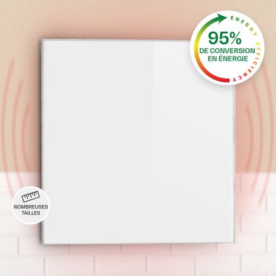 KLARSTEIN Radiateur infrarouge - Wonderwall 36 - Panneau chauffant - 60x60cm - 360W - Minuterie - Blanc