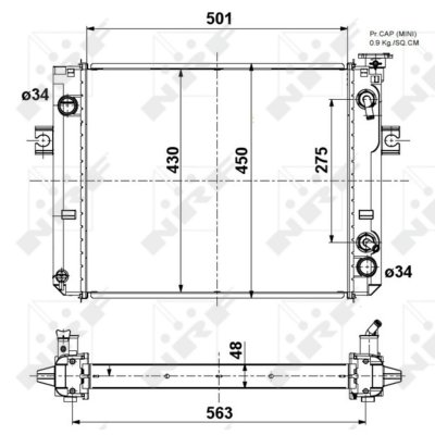 NRF Radiateur, refroidissement du moteur  52296A