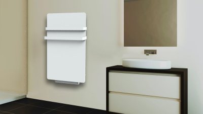 CARRERA Radiateur s&egrave;che-serviette 500W Verre LCD + soufflerie 900W (1400W)