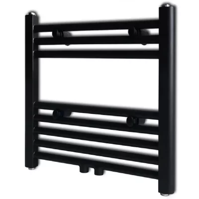 VIDAXL Radiateur s&egrave;che-serviettes droit mural de 48 x 48 cm noir Vida XL