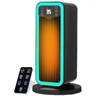 VENDOS85 Radiateur tour &eacute;lectrique Fitabok 1500 W Noir - Neuf