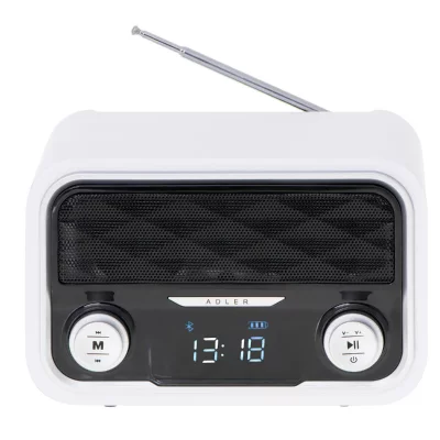 ADLER Radio Bluetooth, Tuner FM,Lecture MP3, Port USB et carte SD, Sans Fil, Portable  AD1185