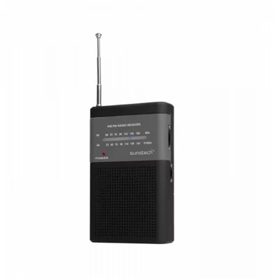 SUNSTECH Radio Bolsillo  Am-fm Analogica Negra