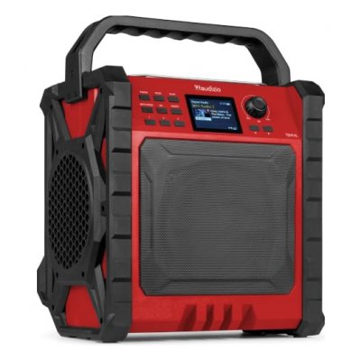 TRONIOS Radio de Chantier Audizio Temi-XL DAB+/FM Bluetooth Batterie IP54 200W Rouge