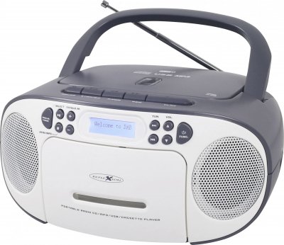 REFLEXION Radio-lecteur CD DAB+, DAB, FM AUX, CD, Cassette, USB blanc, gris