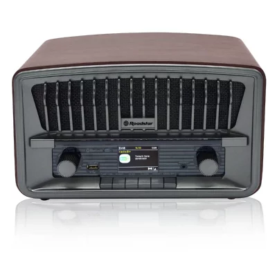 ROADSTAR Radio Num&eacute;rique Portable Vintage DAB+/FM Bluetooth USB, St&eacute;r&eacute;o, Double R&eacute;veil,, HRA-270D+BT, , Bois