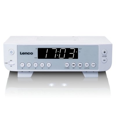 LENCO Radio portable avec &eacute;clairage LED et minuterie  KCR-11WH Blanc 
