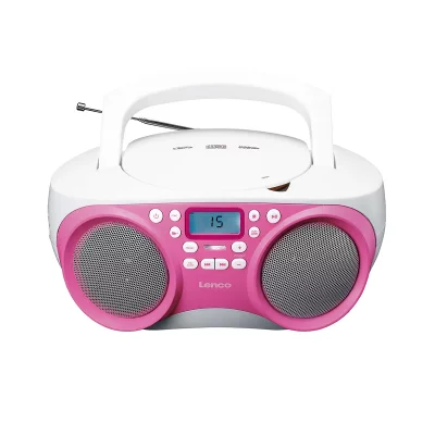 LENCO Radio portable / Lecteur CD portatif  SCD-301PK Blanc-Rose