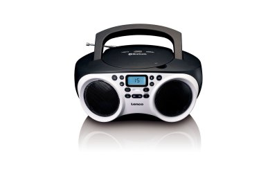 LENCO Radio portable st&eacute;r&eacute;o avec lecteur CD SCD-501WH Noir-Blanc