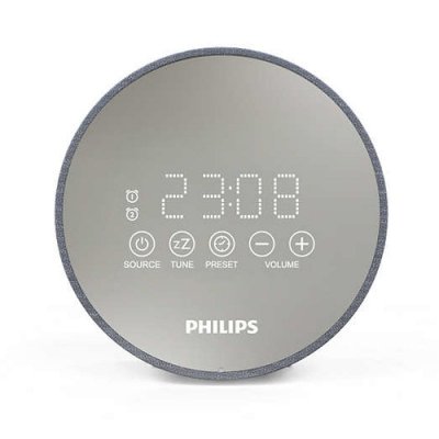 PHILIPS Radio-r&eacute;veil design  DR402 finition miroir et tissu
