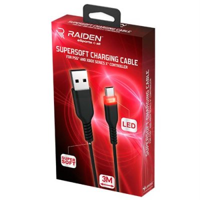 SUBSONIC Raiden - Cable De Recharge Et Transfert Usb C Pour Ps5, Xbox Serie X, Switch