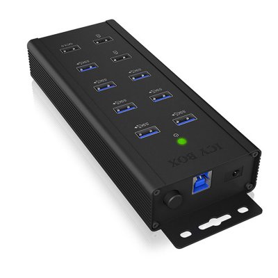 ICY BOX Raidsonic Ib-hub1703-qc3 Usb 3.0 To Ethernet Adapter Noir