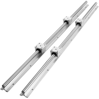 VEVOR Rails Lin&eacute;aires -  - 2PCS Rail de Guidage Lin&eacute;aire SBR16 1000 mm 4PCS Bloc de Roulement SBR16UU