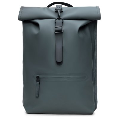 RAINS  - Rolltop Rucksack W3 17 - Sac &agrave; dos journ&eacute;e bleu/gris