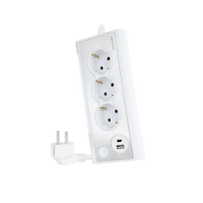 NANOCABLE Rallonge 3 tomas schuko  10.37.0013-w usb x 2
