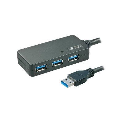 LINDY Rallonge active USB 3.0, 10m AVEC hUB 4 ports