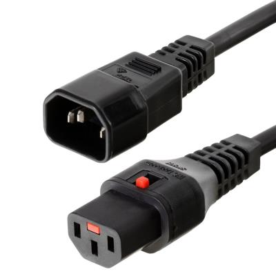 Rallonge d alimentation c14 / c13 &agrave; verrouillage noire - 0,5 m