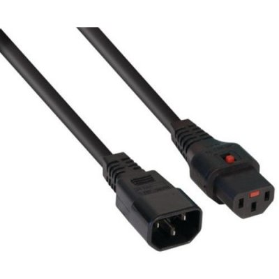 MICROCONNECT Rallonge d alimentation C14 / C13 &agrave; verrouillage noire - 3,0 m